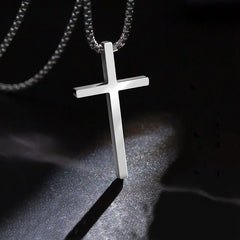 Fashion Titanium Steel Smooth Cross Men's