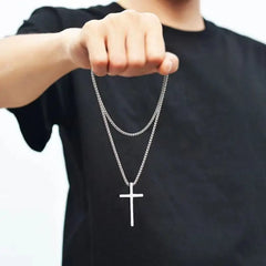 Fashion Titanium Steel Smooth Cross Men's