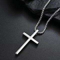 Fashion Titanium Steel Smooth Cross Men's