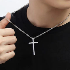 Fashion Titanium Steel Smooth Cross Men's