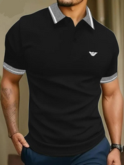 HALF-SLEEVES BLACK POLO T-SHIRT